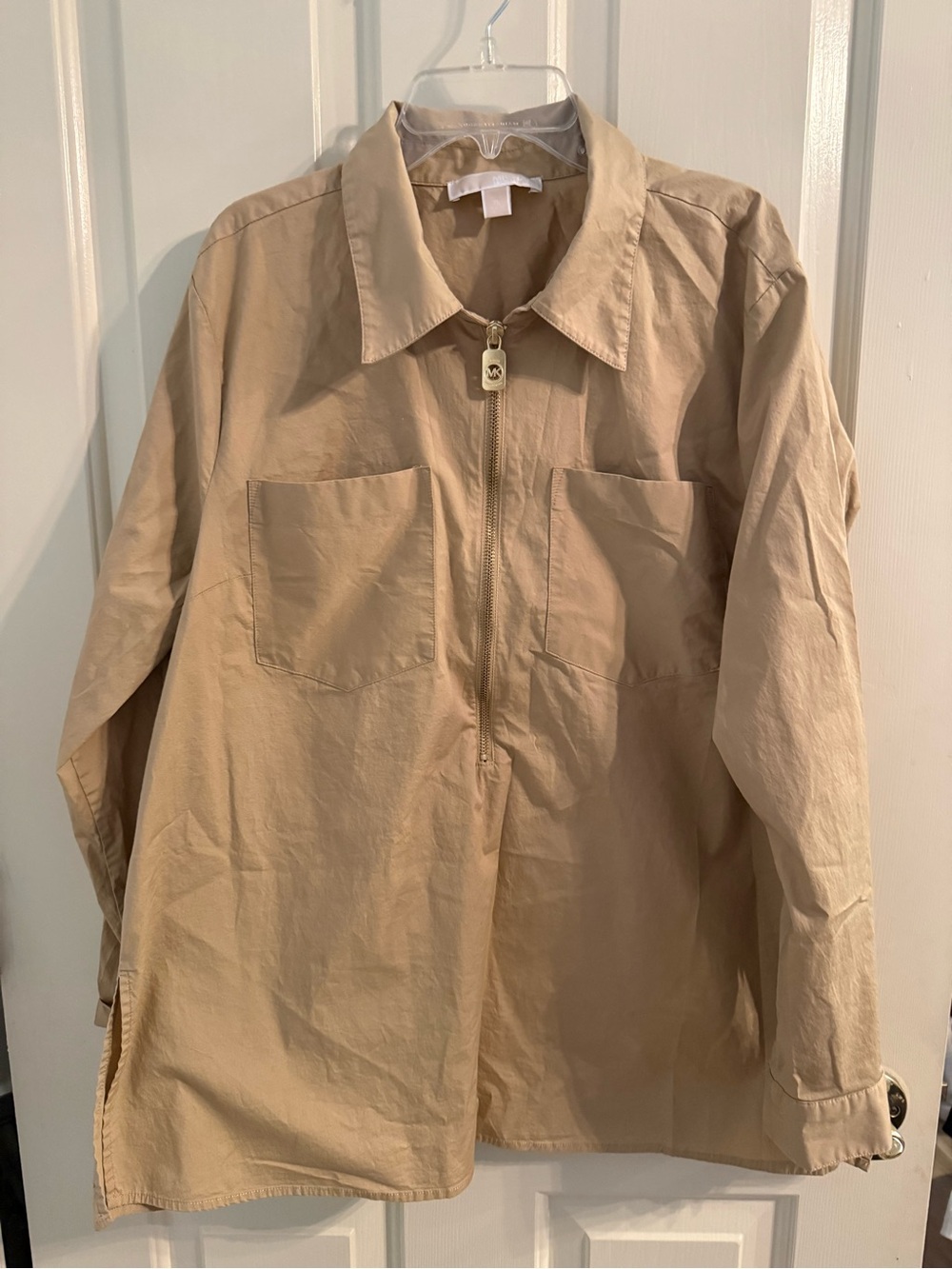 MICHAEL Michael Kors Tan Zip-Front Shirt